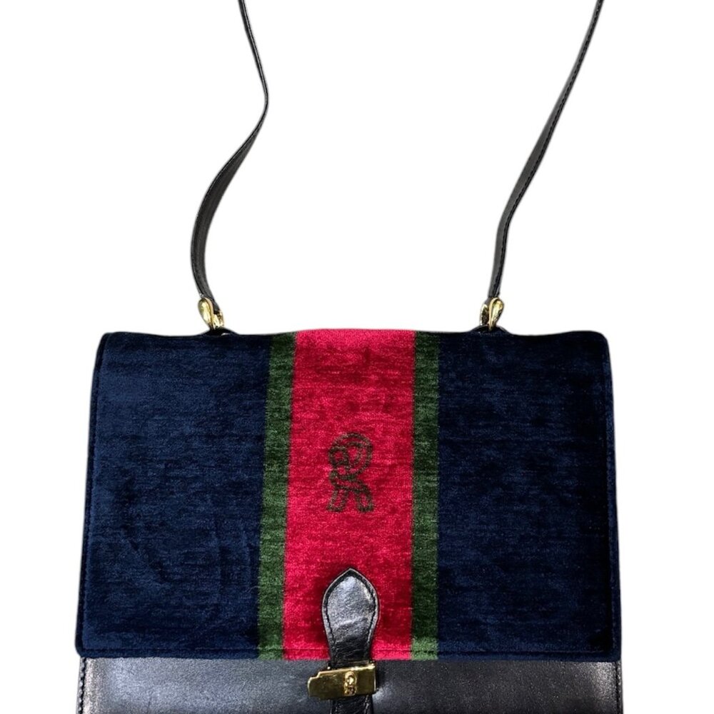 Roberta di Camerino Multicolored Velvet & Leather Shoulder Bag - Picture 2 of 9